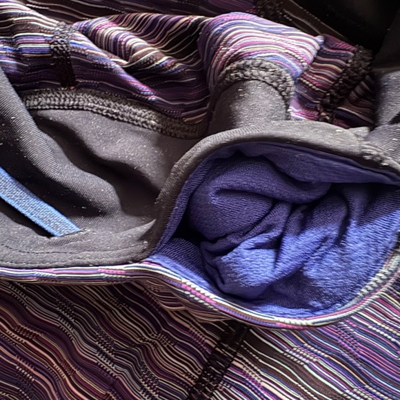 Lululemon Athletica Purple Striped Leggings size 6 L27 - Picture 6 of 8